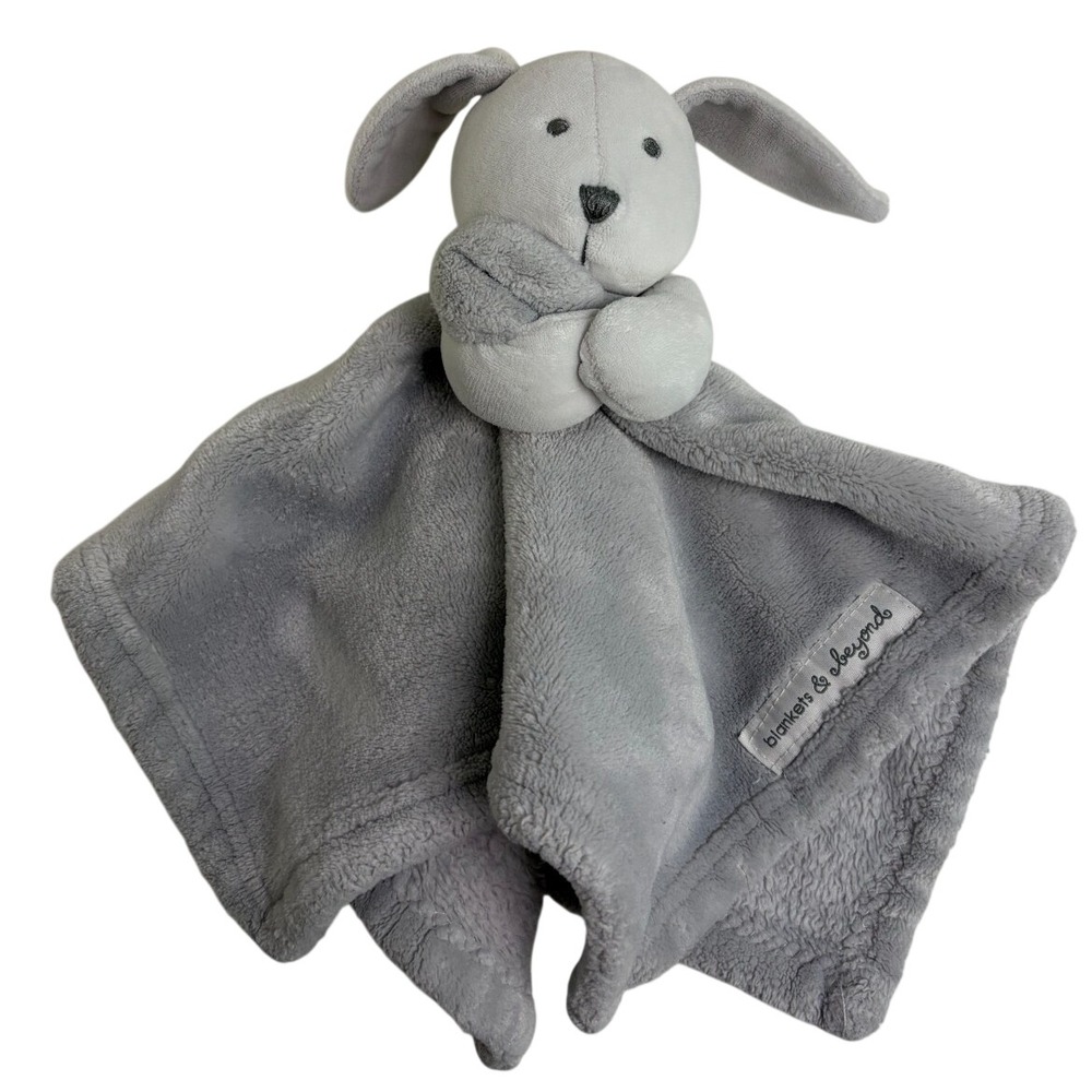 Blankets & Beyond Grey Bunny Rabbit Baby Lovey Soft Plush Security Blanket